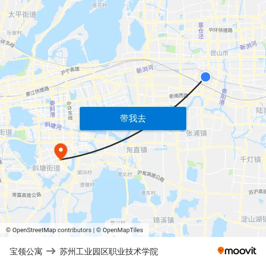 宝领公寓 to 苏州工业园区职业技术学院 map
