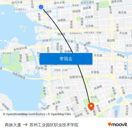 商旅大厦 to 苏州工业园区职业技术学院 map