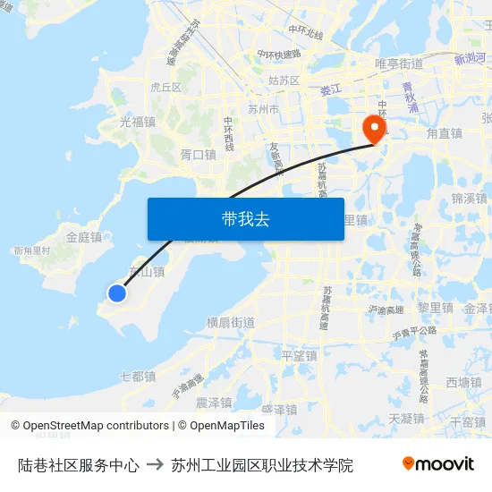陆巷社区服务中心 to 苏州工业园区职业技术学院 map
