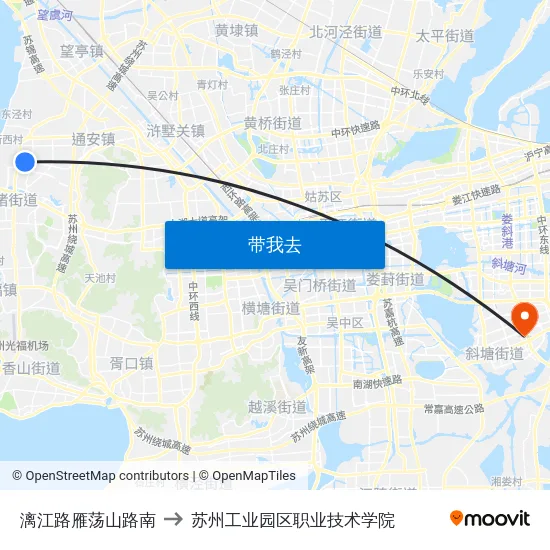 漓江路雁荡山路南 to 苏州工业园区职业技术学院 map