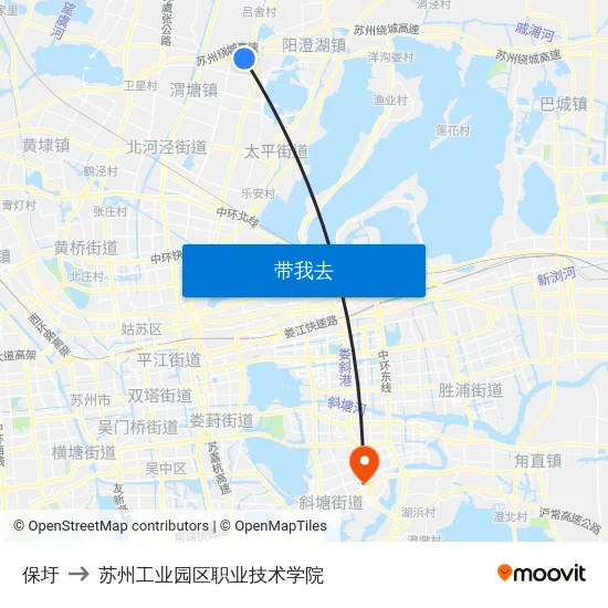 保圩 to 苏州工业园区职业技术学院 map