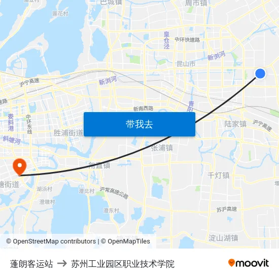 蓬朗客运站 to 苏州工业园区职业技术学院 map