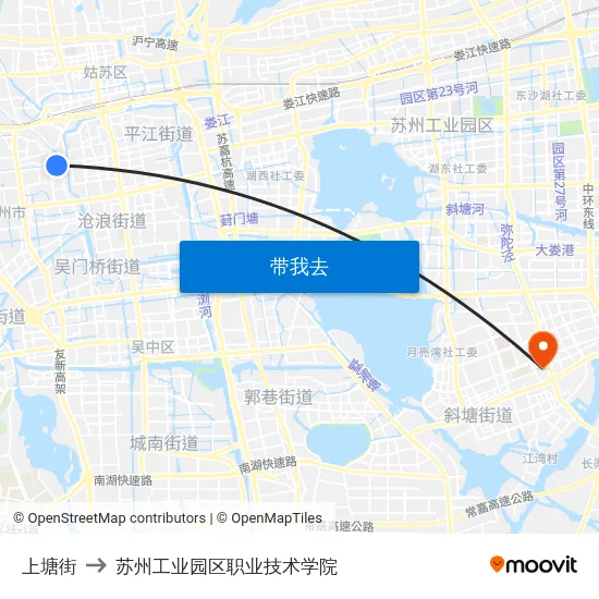 上塘街 to 苏州工业园区职业技术学院 map