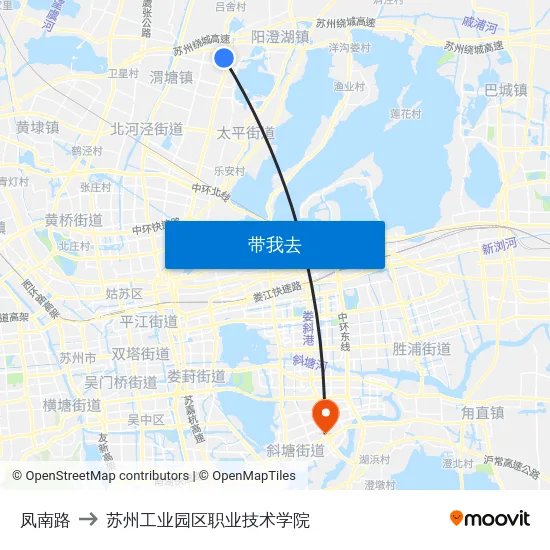凤南路 to 苏州工业园区职业技术学院 map