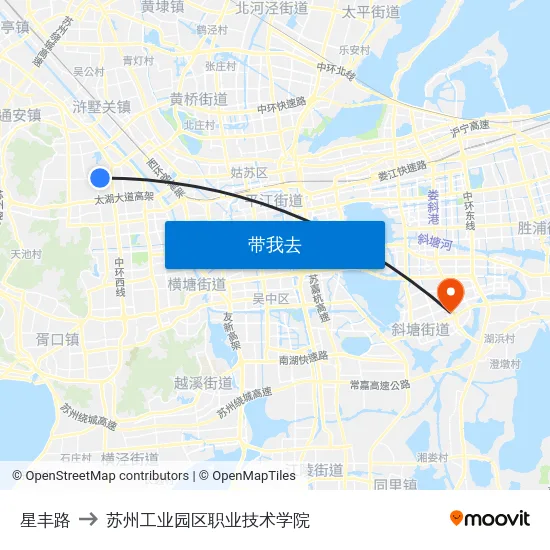 星丰路 to 苏州工业园区职业技术学院 map