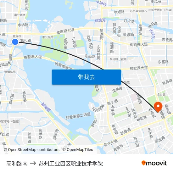 高和路南 to 苏州工业园区职业技术学院 map