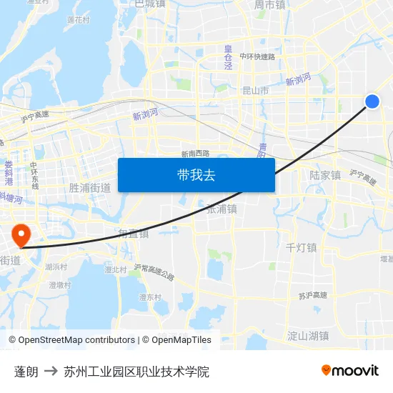 蓬朗 to 苏州工业园区职业技术学院 map