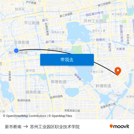新市桥南 to 苏州工业园区职业技术学院 map