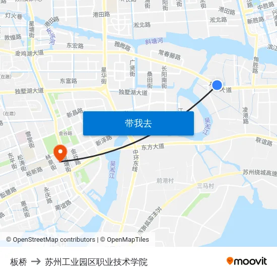 板桥 to 苏州工业园区职业技术学院 map