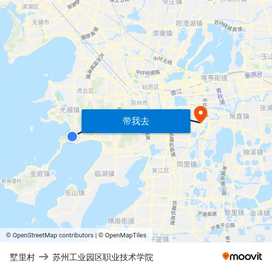 墅里村 to 苏州工业园区职业技术学院 map