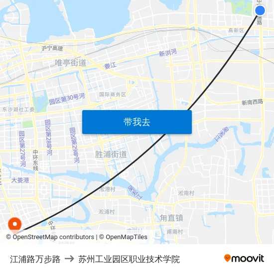江浦路万步路 to 苏州工业园区职业技术学院 map