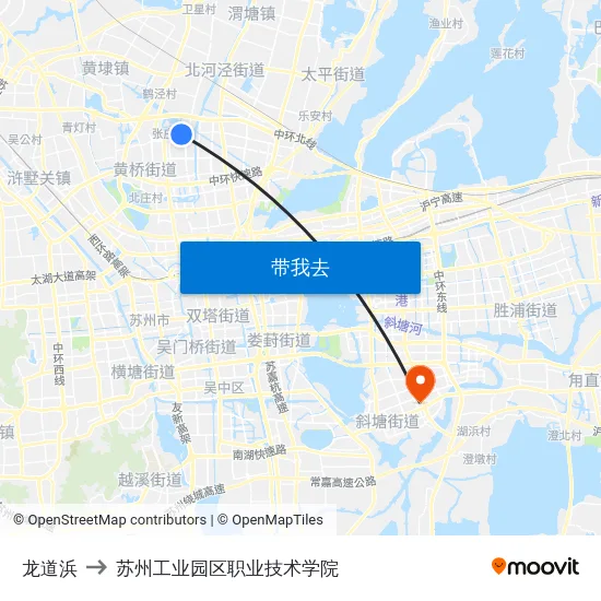 龙道浜 to 苏州工业园区职业技术学院 map