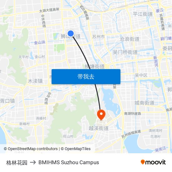 格林花园 to BMIHMS Suzhou Campus map