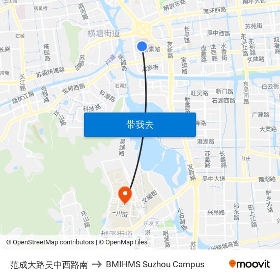 范成大路吴中西路南 to BMIHMS Suzhou Campus map