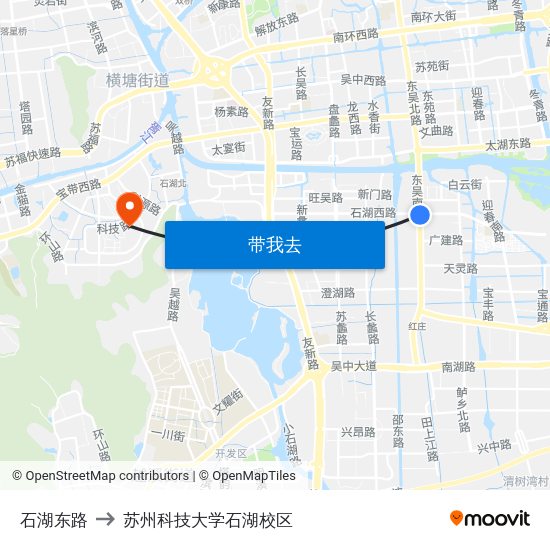 石湖东路 to 苏州科技大学石湖校区 map