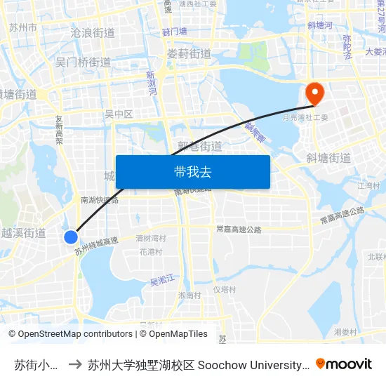 苏街小石湖路 to 苏州大学独墅湖校区 Soochow University Dushu Lake Campus map