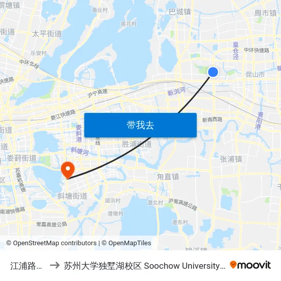 江浦路万步路 to 苏州大学独墅湖校区 Soochow University Dushu Lake Campus map