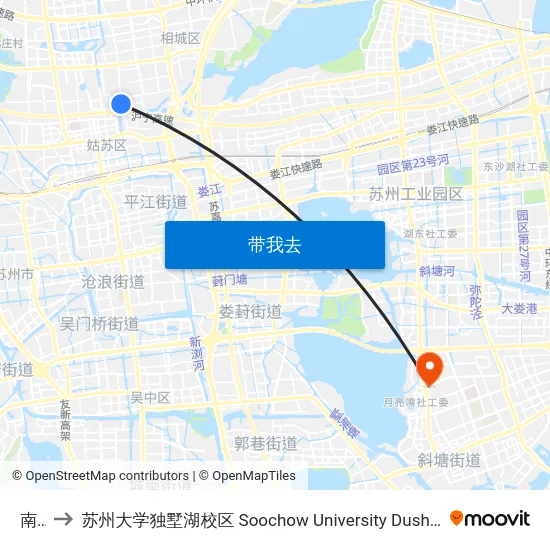 南巷 to 苏州大学独墅湖校区 Soochow University Dushu Lake Campus map