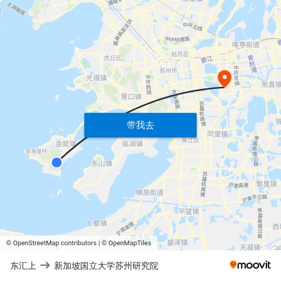 东汇上 to 新加坡国立大学苏州研究院 map