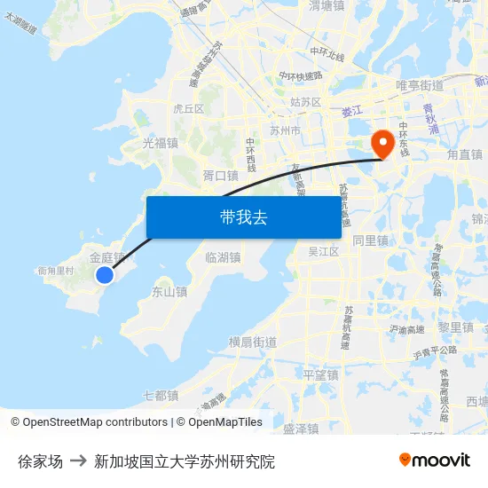 徐家场 to 新加坡国立大学苏州研究院 map