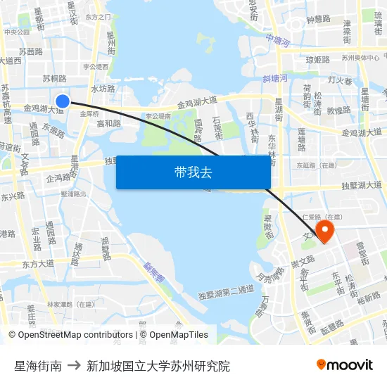 星海街南 to 新加坡国立大学苏州研究院 map