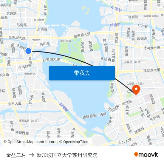 金益二村 to 新加坡国立大学苏州研究院 map