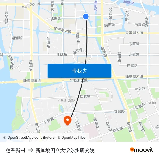 莲香新村 to 新加坡国立大学苏州研究院 map