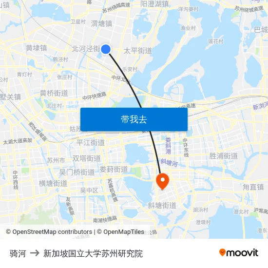 骑河 to 新加坡国立大学苏州研究院 map