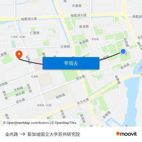 金尚路 to 新加坡国立大学苏州研究院 map