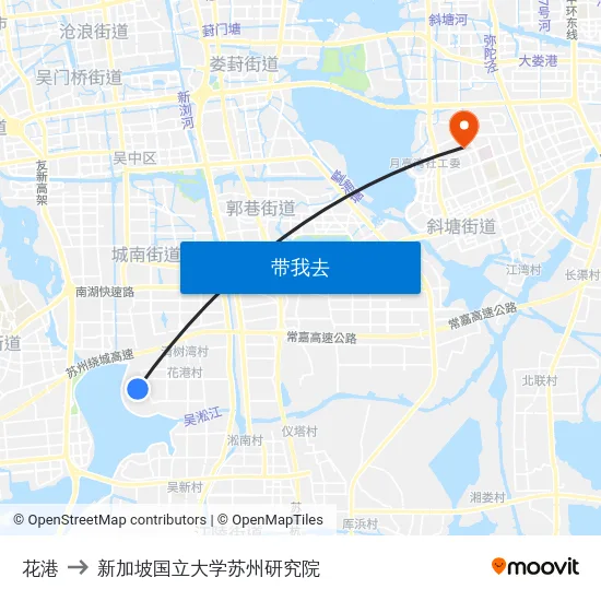 花港 to 新加坡国立大学苏州研究院 map