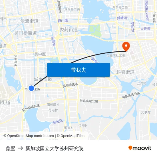 蠡墅 to 新加坡国立大学苏州研究院 map