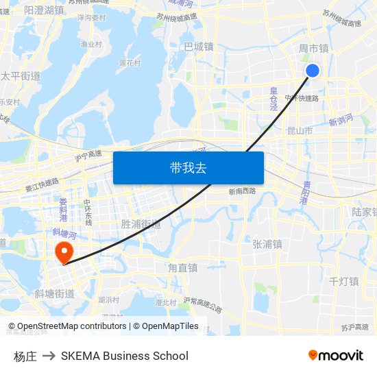 杨庄 to SKEMA Business School map