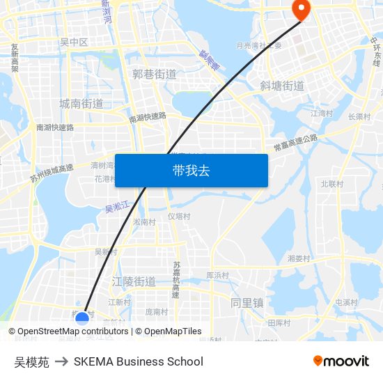 吴模苑 to SKEMA Business School map