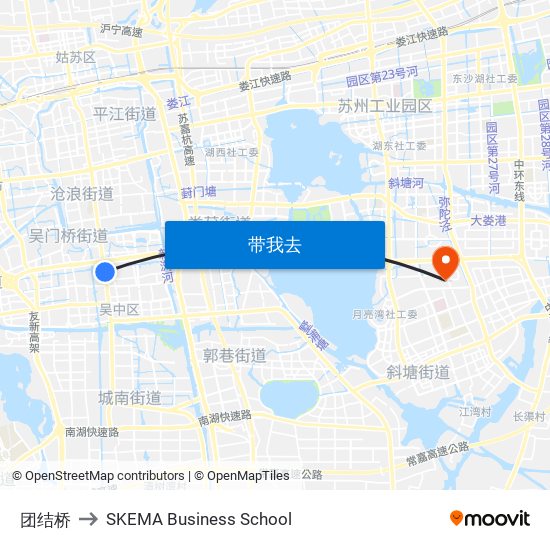 团结桥 to SKEMA Business School map