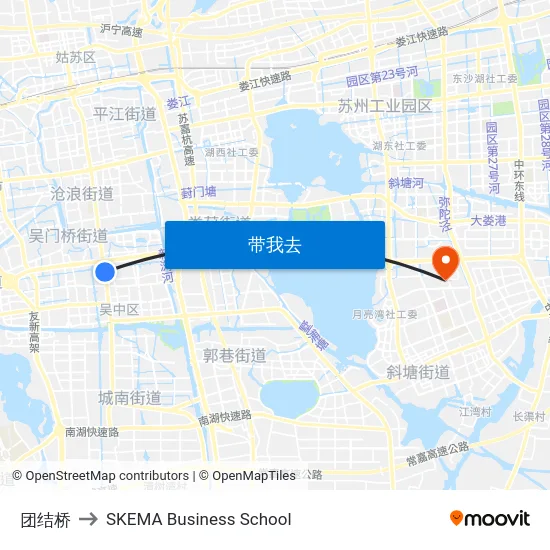 团结桥 to SKEMA Business School map