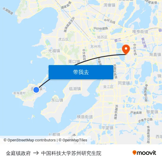 金庭镇政府 to 中国科技大学苏州研究生院 map