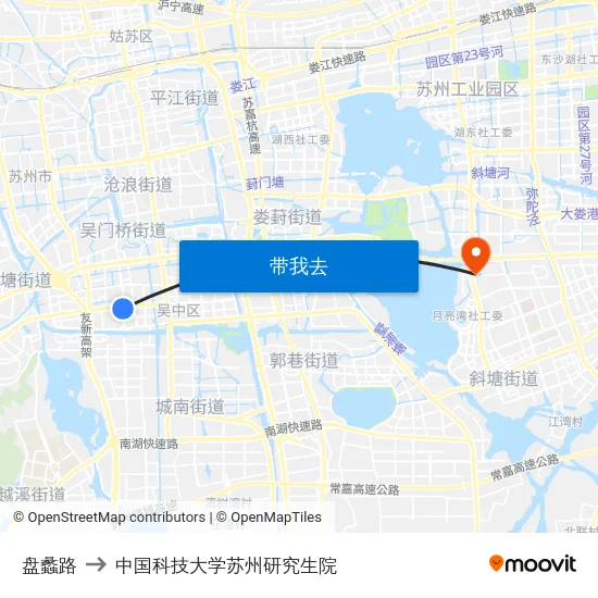 盘蠡路 to 中国科技大学苏州研究生院 map