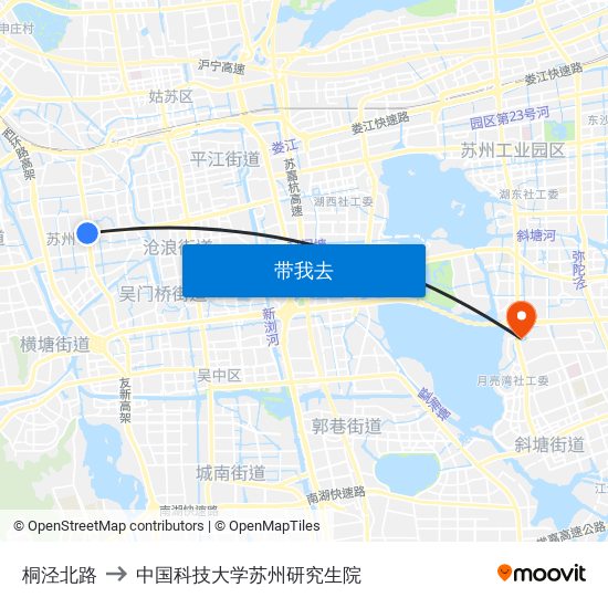 桐泾北路 to 中国科技大学苏州研究生院 map