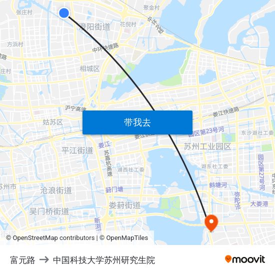 富元路 to 中国科技大学苏州研究生院 map