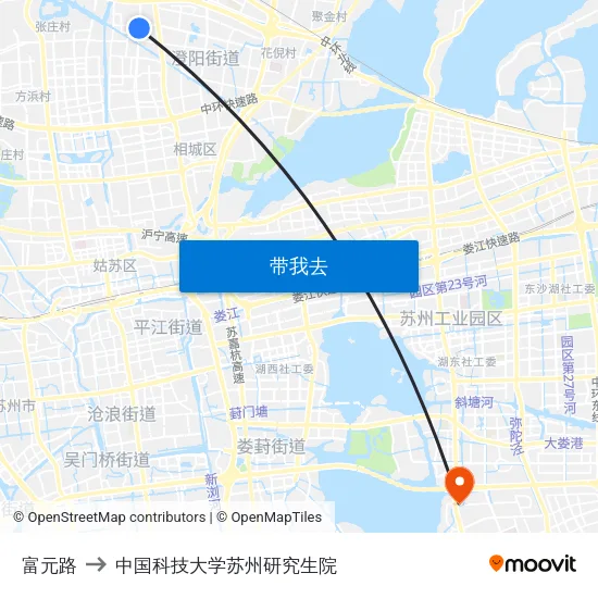 富元路 to 中国科技大学苏州研究生院 map