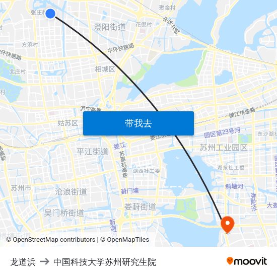 龙道浜 to 中国科技大学苏州研究生院 map