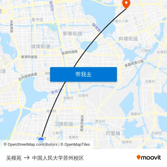 吴模苑 to 中国人民大学苏州校区 map