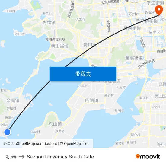 梧巷 to Suzhou University South Gate map