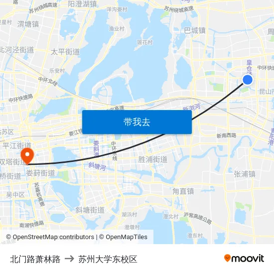 北门路萧林路 to 苏州大学东校区 map