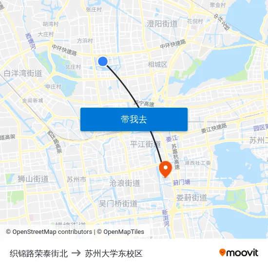 织锦路荣泰街北 to 苏州大学东校区 map
