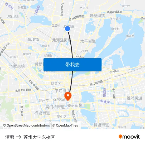 渭塘 to 苏州大学东校区 map