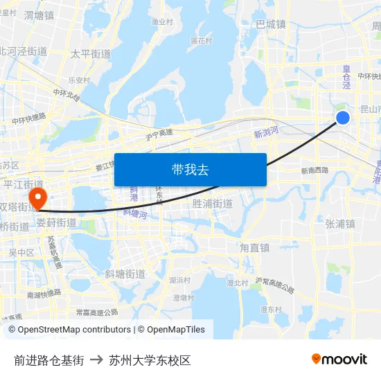 前进路仓基街 to 苏州大学东校区 map