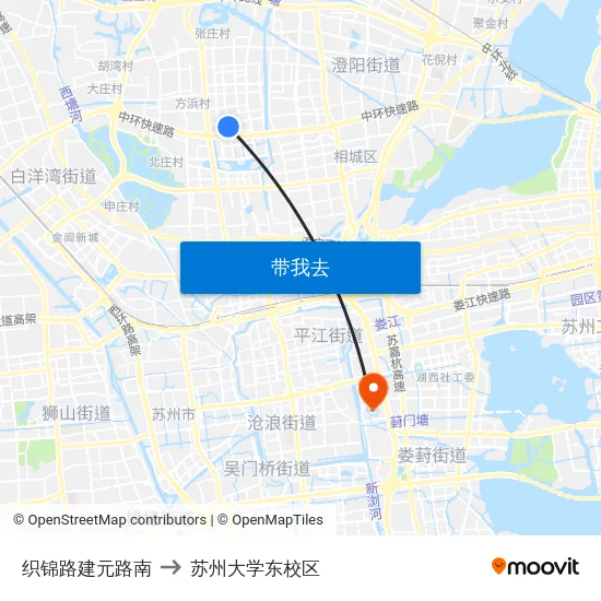 织锦路建元路南 to 苏州大学东校区 map