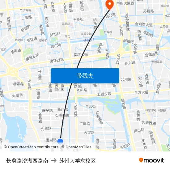 长蠡路澄湖西路南 to 苏州大学东校区 map