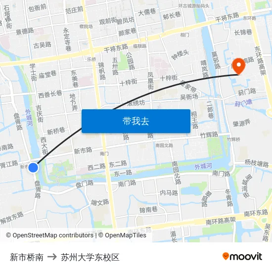 新市桥南 to 苏州大学东校区 map